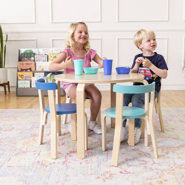 ECR4Kids Bentwood Round Table and Curved Back Chair Set Kids